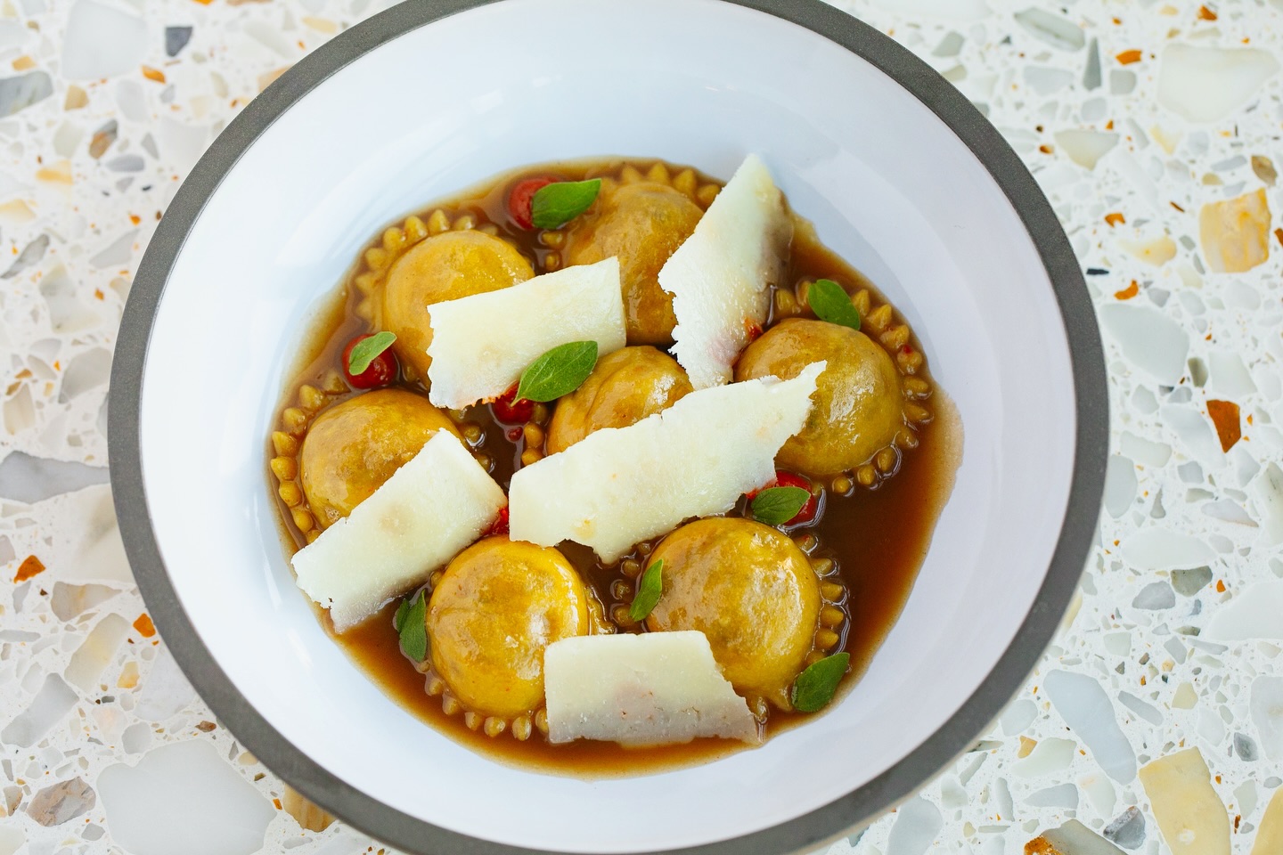 Handmade ravioli at Brodeto